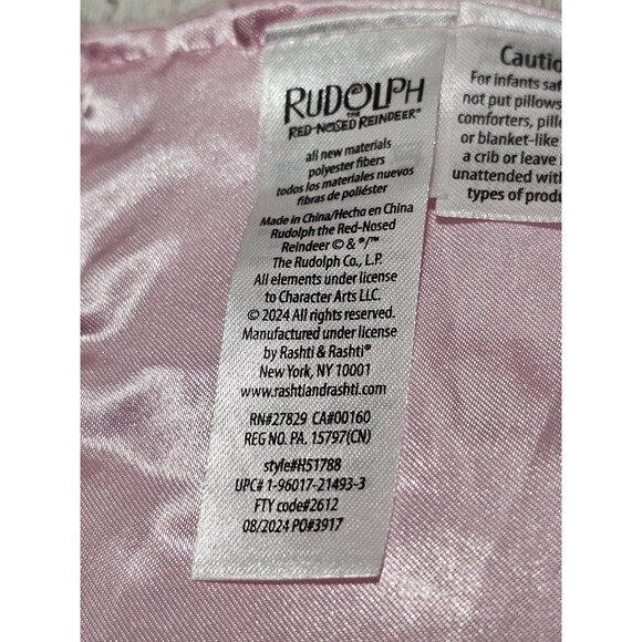 Rudolph the Red-Nosed Reindeer Clarice Pink Holiday Snuggle Blanket 11.5" - Picture 3 of 10